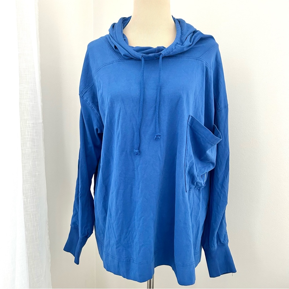 ☀️(A432) NWT Free People Hot Shot Hooded Layer. Royal Blue. Size: Small - Picture 6 of 15